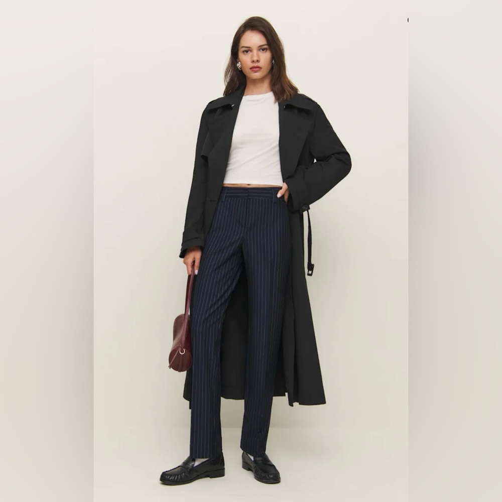 Reformation Kelly Navy Pinstripe Women's Pants